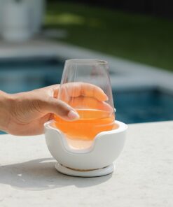 VoChill Stemless Wine Glass Chiller | Keep the Chill In Your Glass | New Wine Accessory | Separable & Refreezable Chill Cradle | Actively Chills Stemless Glassware | Quartz, Pair Stemless Stemless Pair 14 81dWPZmZ 0L