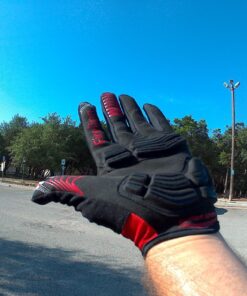 FIRELION Bike Gloves for Men/Women Cycling,Cycling Gloves for Outdoor MTB DH Road Racing,Full Finger Half Finger Padded Bicycle Protective Gloves,Non-Slip Shock-Absorbing Touchscreen Riding Gloves X-Large Full Red 16 81dbAxmkl3L