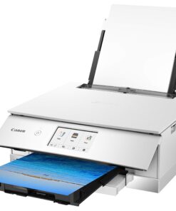 Canon TS8220 Wireless All in One Photo Printer with Scannier and Copier, Mobile Printing, White, Works with Alexa TS8220-Wireless Photo Printing 14 81dcvOpm3dL