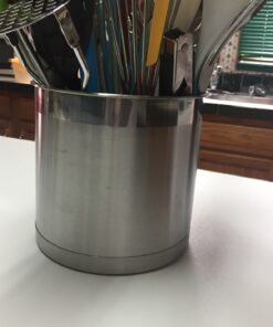 Oggi Stainless Steel Jumbo Utensil Holder - 7" Utensil Caddy, Weighted Base for Stability - Extra Large Utensil Crock and Countertop Utensil Organizer, Stainless Steel Stainless Steel - 7" 52 81dd5fVhm4L
