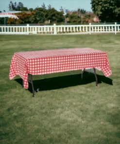 Oojami Pack of 4 Plastic Red and White Checkered Tablecloths - 4 Pack - Picnic Table Covers 54" x 108" Rectangle 22 81dhddAZhJL