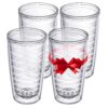 Insulated Drinking Glasses 16oz 4-pack - Made in USA Great for Iced Coffee & Hot Drinks, Clear Double Wall Plastic Tumbler Cups, Microwave, Freezer & Top Rack Dishwasher Safe Reusable Cups Clear - 16 oz 16.0 ounces 43 81diIzUyVNL