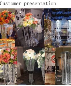 WAZHRMGHG 99FT Clear Acrylic Crystal Garland Strands Hanging Chandelier Bead Chain Ornament String Decorations for Manzanita Centerpiece Christmas Tree Wedding Party Celebration (99FT(30M)) 99FT(30M) 23 81dj14OLiZL