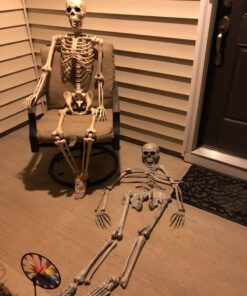 Kangaroo Halloween Bag of Skeleton Bones and Skull- Halloween Graveyard Props- Haunted House Lawn Yard Decorations- Scary Halloween Decorations 30 Pieces Bag of Plastic Bones 42 81dkrSakmRL