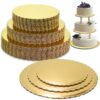 [30 Pack] 8 10 12" Round Cake Boards Set - Cardboard Disposable Layered Cake Pizza Circle Gold Perfect for Cake Decorating Base Stand, Sturdy Base Boards 8" 10" 12" (Pack of 30)