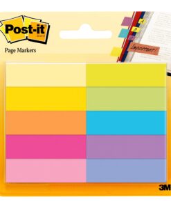Post-it Page Markers, Assorted Bright Colors, 1/2 in x 2 in, 50 Markers/Pad, 10 Pads/Pack (670-10AB) 500 Sheets 36 81dmSOAHmL