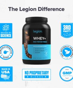 LEGION Whey+ Whey Protein Powder (Chocolate Peanut Butter) - Low Calorie Whey Isolate Protein Powder - Non-GMO, Lactose-Free, Sugar-Free Whey Protein Isolate Powder from Grass Fed Cows (30 Servings) 30 Servings (Pack of 1) Chocolate Peanut Butter 14 81dn5zyHM1L