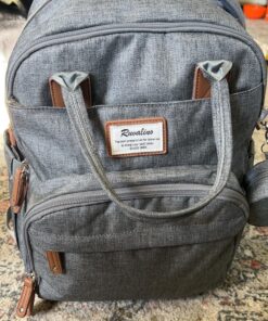 RUVALINO Diaper Bag Backpack, Multifunction Travel Back Pack Maternity Baby Changing Bags, Large Capacity, Waterproof and Stylish, Gray 43 81dqYN438cL
