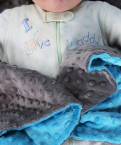 Reversible Unisex Children's Soft Baby Blanket Minky Dot (Turquoise/Grey) Turquoise/Grey 14 81dtZbhy SL