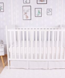 Alternative view of CaSaJa Classic Microfiber Crib Skirt with 2 Pleated Workmanship, Soft Breathable Dust Ruffle Fits Standard Crib and Toddler Bed, Pure White Color for Baby Boys and Girls, 14 inches Drop, White