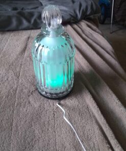 DOUDING Aroma Glass Diffuser for Essential Oil, Cool Mist Glass Humidifier with 7 LED Color Changing Light, Auto-Off Safety for Home Office Spa, 120ml(Black Base) Black Base 61 81duMkcGwzL