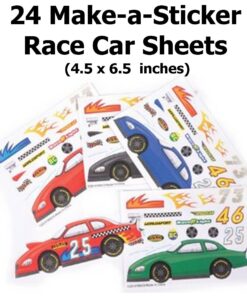 Alternative view of 24 Make a Race Car Stickers (Race Car Stickers for Toddlers Goodie Bags, Party Favors for Kids, Toddler Stickers for Travel)