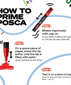 12 Posca Paint Markers, 1M Markers with Extra Fine Tips, Posca Marker Set of Acrylic Paint Pens | for Art Supplies, Fabric Paint, Markers for Art 12 Colors 22 81dwSJz6eCL