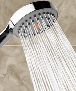 HO2ME High Pressure Handheld Shower Head with Powerful Shower Spray against Low Pressure Water Supply Pipeline, Multi-functions, w/ 79 inch Hose, Bracket, Flow Regulator, Chrome Finish 18 81dzR2V5omL