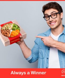 Nut Cravings Gourmet Collection - Dried Fruit & Mixed Nuts Gift Basket in Red Box (4 Assortments) Arrangement Platter, Birthday Care Package - Healthy Kosher USA Made Red Classic (4 Piece Assortment) 16 81dzzQepCfL