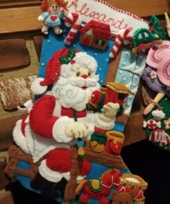 Bucilla The Workshop Christmas Stocking Felt Applique Kit, 18-Inch 36 81e IOxFxmL