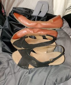 YAMIU Travel Shoe Bags Set of 4 Waterproof Nylon with Zipper for Men & Women, Black 4 Pack - Black 52 81e oRlNaLL