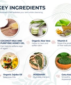 Foxbrim Naturals Coconut Milk & Honey Facial Cleanser with Organic Aloe Vera & Jojoba Oil - No added Fragrance, Gentle & Hydrating Face Wash Gel for Sensitive to Dry Skin, 4oz 27 81e29XtzKfL 1