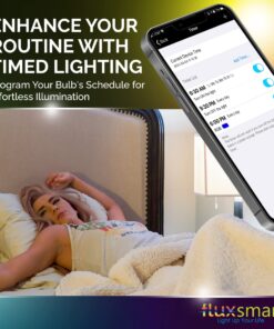 FluxSmart Bluetooth Light Bulb, Smart LED Bulb, Dimmable Smart Bulb, Smartphone-Controlled Hue Bulb with 16 Million Color Options, Compatible with iOS and Android Devices, 7W, A19, E26 Base 60 Watt Equivalent - Classic 27 81e2l2VADL