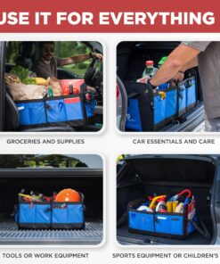 Trunk Crate Pro Collapsible Portable Multi Compartments Heavy Duty Non-Slip Cargo Trunk Organizer Storage, Blue Large 30 81e2wCuFLqL 1