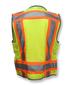 Radians SV55 Class 2 Heavy Woven Two Tone Engineer Vest with Padded Neck to Support Extra Weight in Cargo Pockets One Size Green 17 81e3cOa5WOL