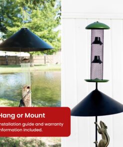 Predator Guard Squirrel Baffle - Protects Hanging Bird Feeders and Poles - Raccoon and Squirrel Proof Your Bird Feeders and Bird Houses - Anti-Rust Galvanized Steel - 17 inch 22 81e42n0OBrL