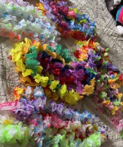 Joyin Toy 36 Counts Hawaiian Leis Bulk, Tropical Flower Lei Hawaiian Lei Beach Hawaii Luau Party Favors Decoration Birthday Party Supplies(3 Dozen) 37 81e4oQLGADL