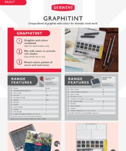 Derwent Graphitint Pencils Tin, Set of 24, Great for Holiday Gifts, Unique Blend of Graphite and Color, Watersoluble, Ideal for Mixed Media, Professional Quality (0700803) 24 Count 34 81e4t1yHp6S