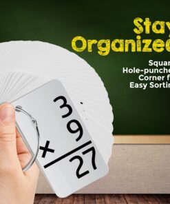 Star Right Math Flash Cards - Multiplication Flash Cards - 169 Hole Punched Math Game Flash Cards - 2 Binder Rings - for Ages 8 and Up - Multiplication Flash Cards 3rd Grade, 4th, 5th, and 6th Grades 169 Multiplication Flash Cards 24 81e5PqXfJeL