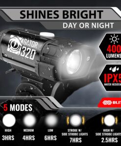 BLITZU Bike Lights, Bike Reflectors Front and Back. LED Rechargeable Headlight Rear Taillight & Bell Set Bicycle Accessories for Night Riding Men Women Kids. Gift for Dad, Mom, Boys, Girls 26 81e8vSzUxJL