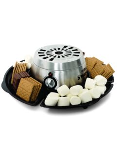 Salton Electric S'Mores Maker - Perfect Gift for Date Night - Temperature Control, 4 Lazy Susan Trays & 4 Roasting Skewers Included 13 81eAZLJlaL
