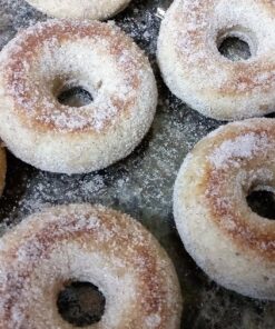 Large Non-Stick 100% LFGB Grade Silicone Donut Pan, Makes 9 Full Size Donuts, Oven, Dishwasher and Freezer Safe Donut Mold by Unicorn Glitter LLC Navy 47 81eBJIdlnCL