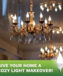 Bioluz LED 6 Pack Flame Tip Candelabra LED Bulb, Dimmable 40 Watt Chandelier Bulbs 40 (uses 4.5W) Watt E12 Base Candle Bulbs 2700K (Warm White) Indoor/Outdoor Flame Tip - 6 Pack 20 81eCKd89A6L