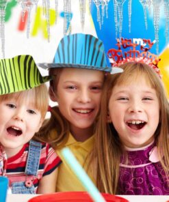 Novelty Place Neon Animal Print Plastic Party Hats, Fedora with Gangster Mafia Style, UV Blacklight Glow Party Stars Rave Hats for Kids and Teens in Birthday, Concerts, Music Party(Pack of 12) 17 81eCb1339NL