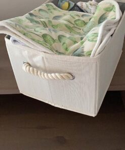 StorageWorks Storage Baskets for Organizing Shelves , Foldable Fabric Storage Bins with Handles, Beige, White & Ivory, 3-Pack, 11 ½" L x 8 ¾" W x 6 ½" H 31 81eD09ySgL