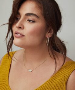 Kendra Scott Elisa Pendant Necklace for Women, Fashion Jewelry, 14k Gold-Plated GOLD - IRIDESCENT DRUSY 26 81eDTXMvHeL