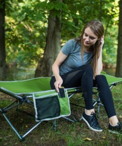 Alpcour Folding Camping Cot – Deluxe Collapsible Single Person Bed in a Bag w/Pillow for Indoor & Outdoor Use – Ultra Lightweight, Comfortable, Heavy Duty Design Holds Adults & Kids Up to 300 Lbs Grey 25 81eDfemI4fL