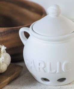 Alternative view of Fox Run Container Garlic Storage and Baking, 5.25" Keeper, White