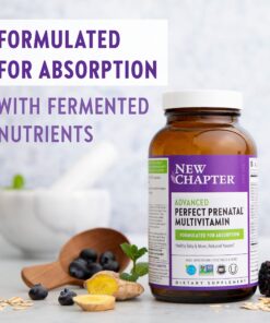New Chapter Advanced Perfect Prenatal Vitamins, 192ct, Made with Organic, Non-GMO Ingredients for Healthy Baby & Mom - Folate (Methylfolate), Whole-Food Fermented Iron, Vitamin D3 + Ginger 192 Count (Pack of 1) 15 81eHxCpCYaS