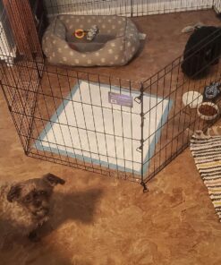 MidWest Homes for Pets Foldable Metal Dog Exercise Pen / Pet Playpen, 24'W x 24'H, 1-Year Manufacturer's Warranty Black No Door 24" H 31 81eIbY8edL