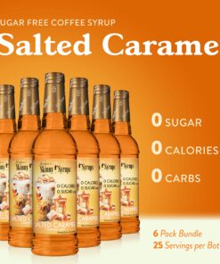 Jordan's Skinny Syrups Sugar Free Coffee Syrup, Salted Caramel Flavor Drink Mix, Zero Calorie Flavoring for Chai Latte, Protein Shake, Food & More, Gluten Free, Keto Friendly, 25.4 Fl Oz, 6 Pack 25.4 Fl Oz (Pack of 6) 7 81eIdlxJ7NL