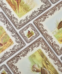 Pimpernel Spode Woodland Collection Coasters | Set of 6 | Cork Backed Board | Heat and Stain Resistant | Drinks Coaster for Tabletop Protection | Measures 4” x 4” 13 81eJIpjPFLL