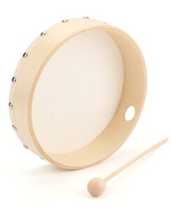Foraineam 3 Pack 8 Inches Hand Drum Goatskin Drumhead Wood Frame Drum with Beater 12 81eJYiyBpoL