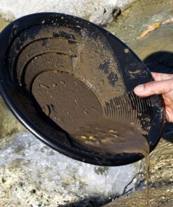 SE 14 Inch Gold Panning Pan - Three Riffles for Easier Mining and Prospecting, Black 17 81eLSU2iTpL