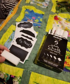 Chalkola 5 White Chalk Markers for Chalkboard Signs, Blackboard, Car Window, Bistro, Glass | 5 Variety Pack - Thin, Fine Tip, Bold & Jumbo Size Erasable Liquid Chalk Pens (1mm, 3mm, 6mm, 10mm, 15mm) 42 81eLX81L6lL