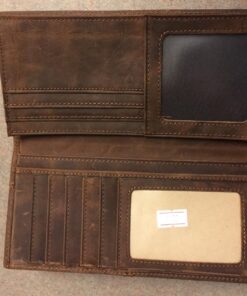Compalo RFID Blocking Vintage Full Grain Leather Long Bifold Wallet for Men ID Cash Card Wallet Checkbook Credit Cards Holder Vintage Brown 28 81eM gUQtML