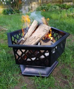 Best Choice Products Hex-Shaped 24in Steel Fire Pit, Black Metal Wood Burning Firepit, Portable Hexagon Fire Bowl for Outside, Patio, Backyard w/Flame-Retardant Mesh Lid 36 81eM2vlDknL