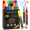 CHALK MARKERS By FANTASTIC MEGA 18 Pack, BEST Art, Menu Board Bistro Boards - Glass & Window Paint Marker Pens - Reversible 6mm Fine or Chisel Tip Classic - 18 Pack