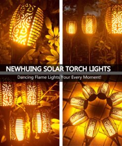 Alternative view of 4PCs Solar Torch Lights Outdoor, 43 inch 96 LED, Waterproof Landscape Garden Pathway Light with Vivid Dancing Flickering Flames, with Auto On/Off Dusk to Dawn, for Christmas Lights Decoration