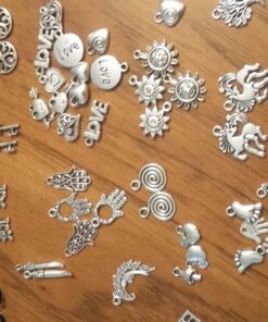 RUBYCA 160Pcs Assorted Mixed Silver Charms Pendants for Bracelets Jewelry Making Crafting Supplies, Tibetan Silver Color Charms, Just Like The Picture (Mix5) Mix 5 160 PCS 38 81eQYYjmXoL